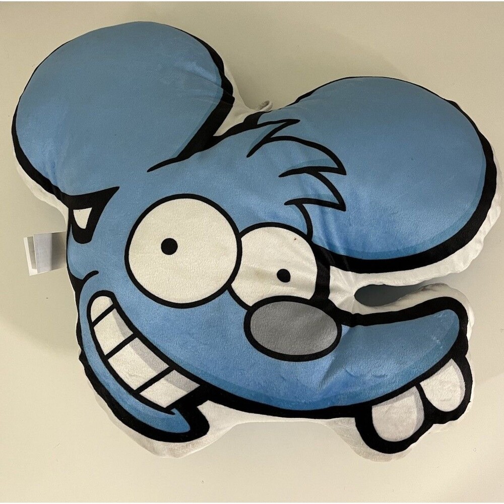 The Simpsons Cartoon Itchy & Scratchy Show Blue Mouse Stuffed Plush Pillow Head